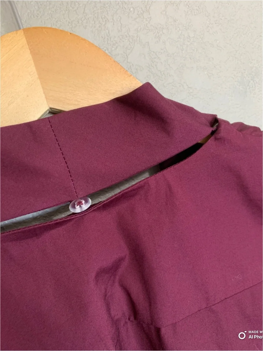 Madewell Medium V-Neck Button Front Top With Neck Tie in Dark Pomegranate NWOT